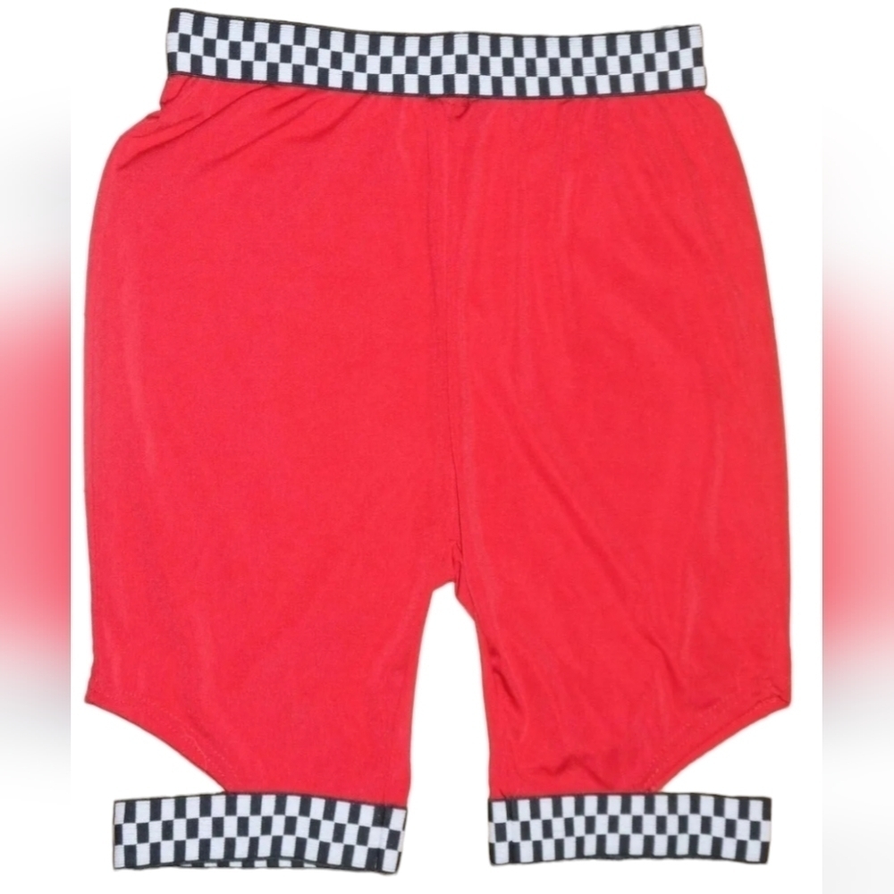 K + Glam Checkered Trim CutOut Cycling Shorts (Size 3XL)